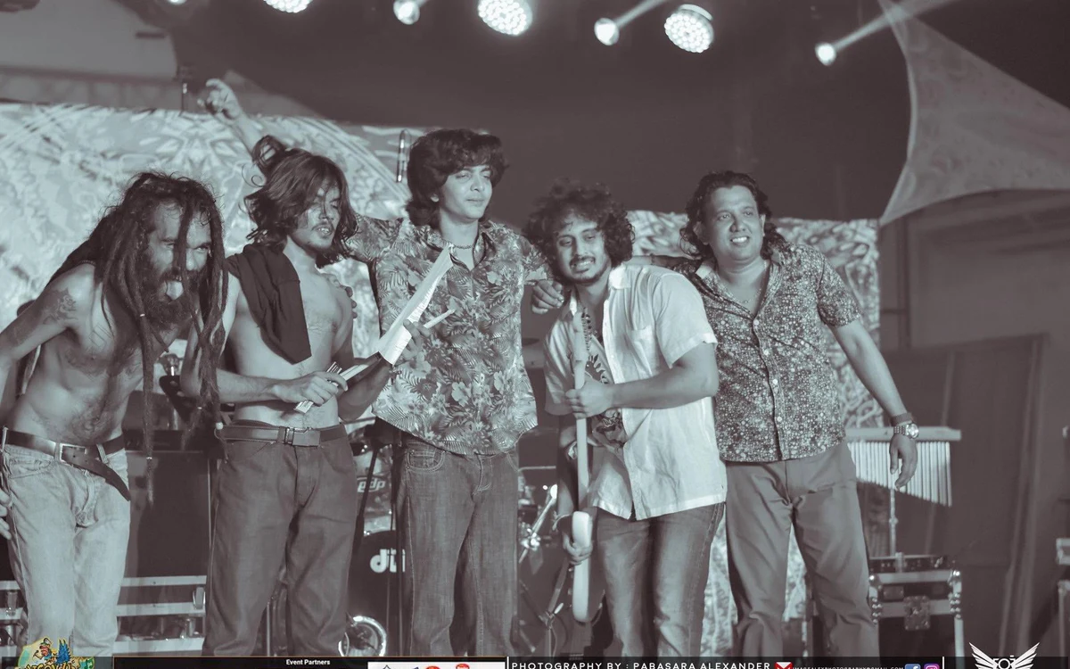 Wagon Park band members together after a live performance